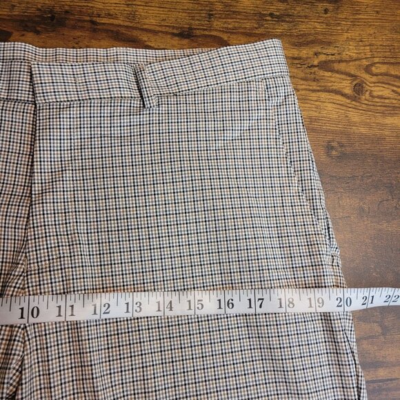 Tommy Hilfiger Trouser Pants Size 34x30 Micro Check Beige Blue White Preppy - Picture 7 of 10
